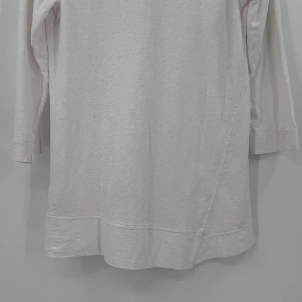 Habitat Womens Slub Cotton Asymmetrical Tunic Top Size XS White Minimalist‎